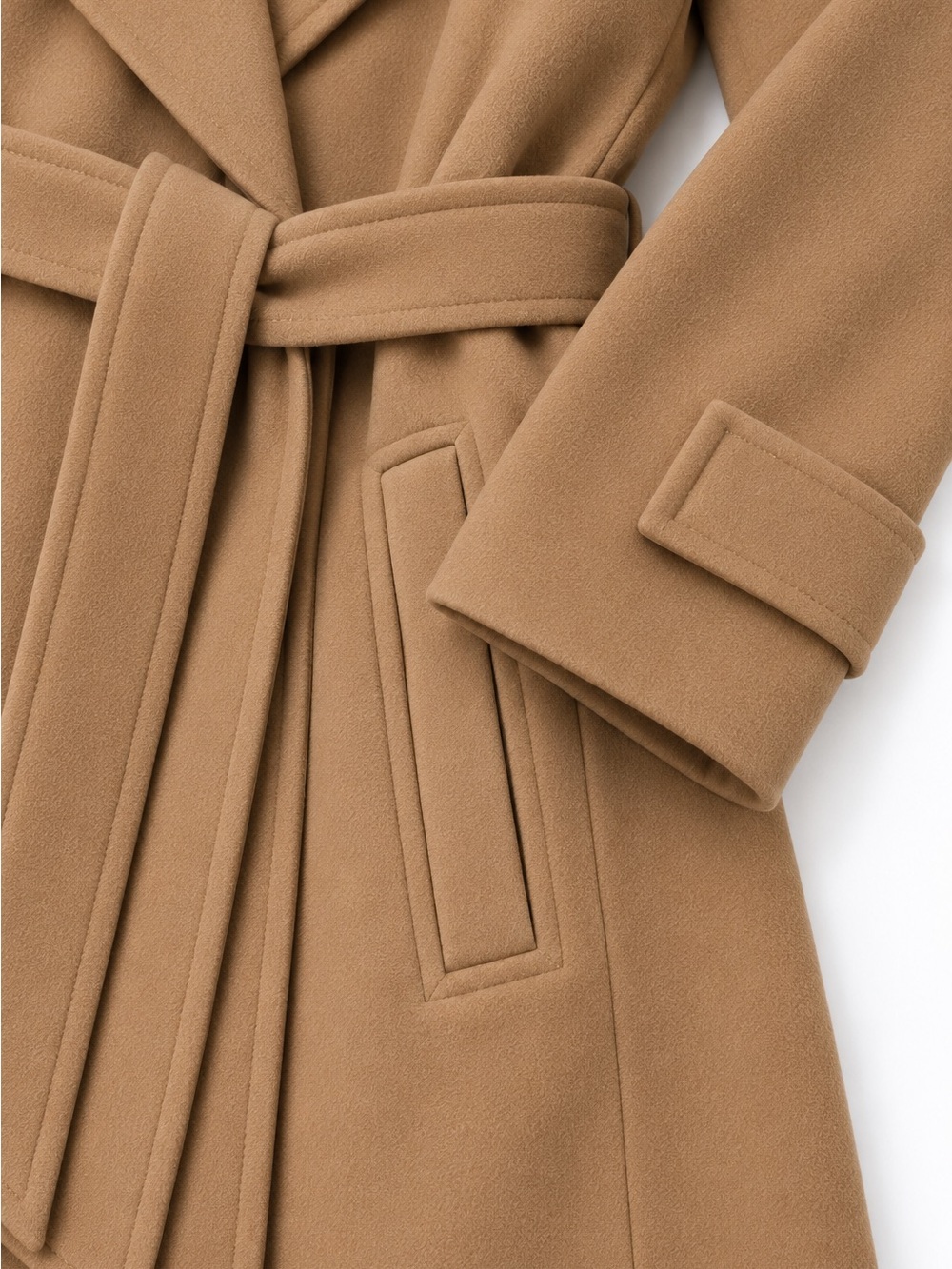 Theory Oaklane Admiral Crepe Belted Trench Coat Camel Size P XS - Picture 8 of 9